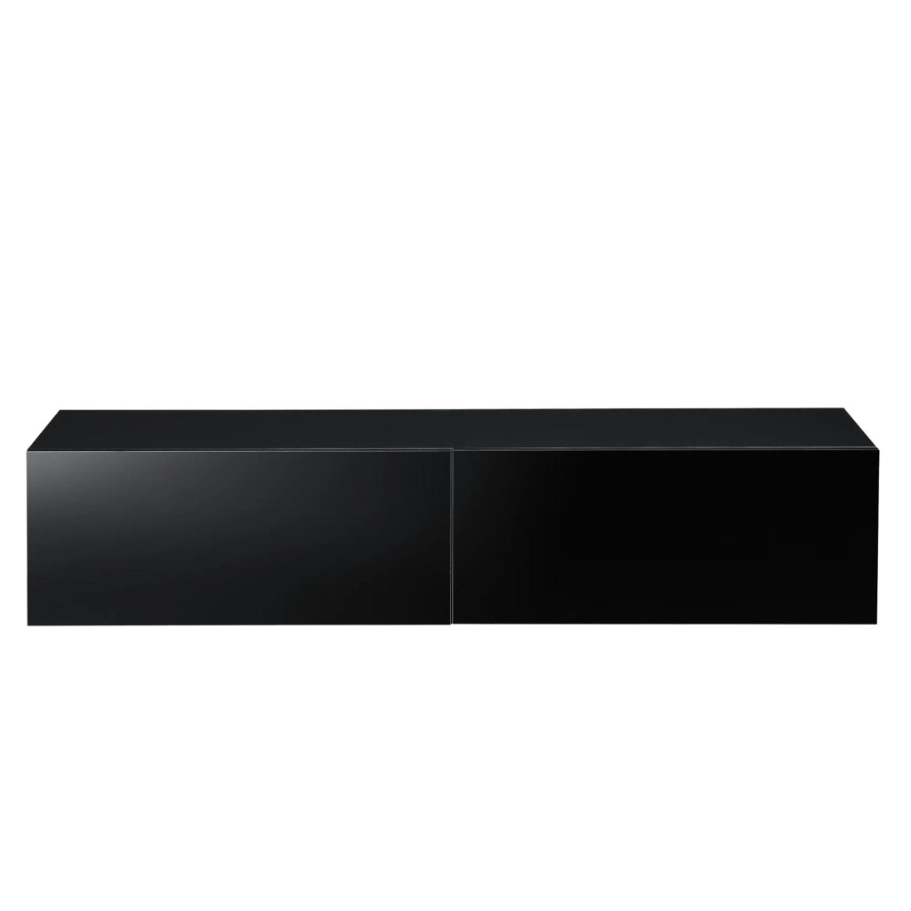Mensola di design porta tv con 2 cassetti 140 cm nero lucido 03_0005192