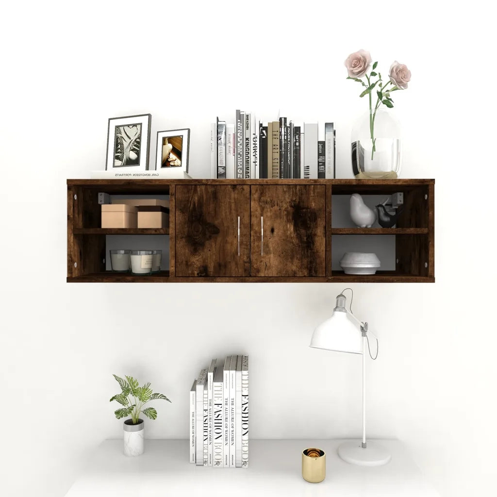 Mensola a Muro Rovere Fumo 102x30x29 cm Legno Multistrato 826363