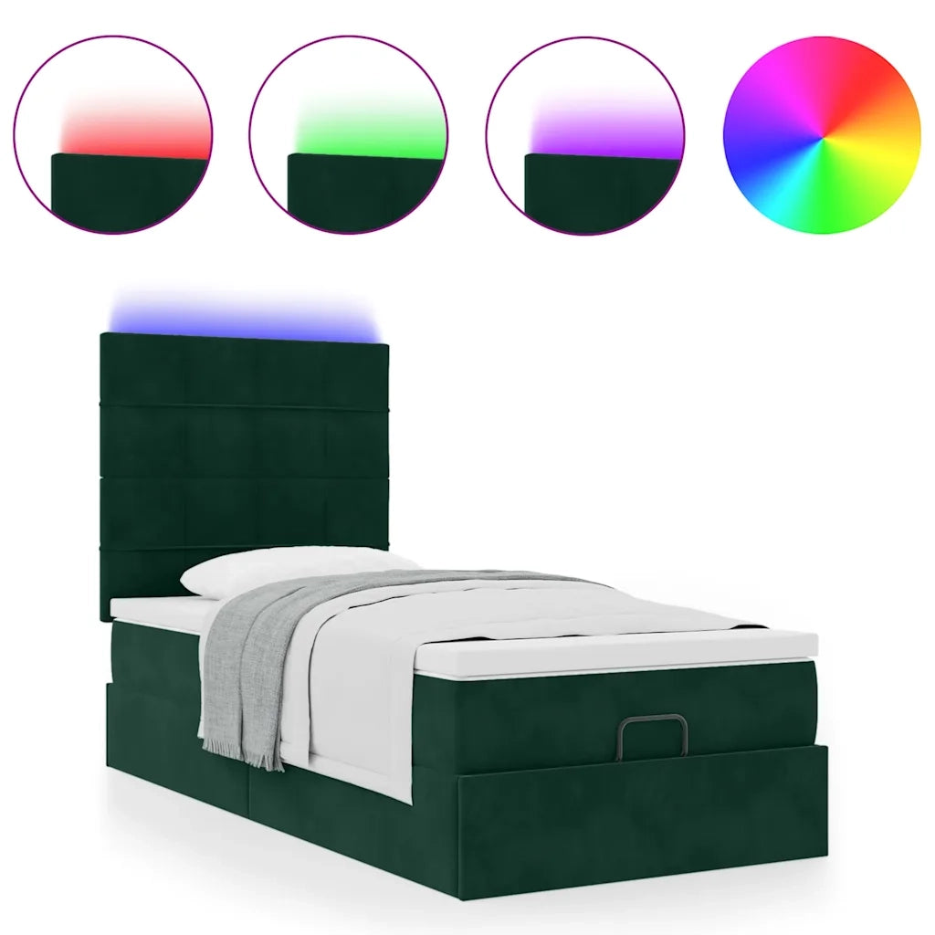 Struttura Letto Pouf con Materassi 100x200 cm Velluto