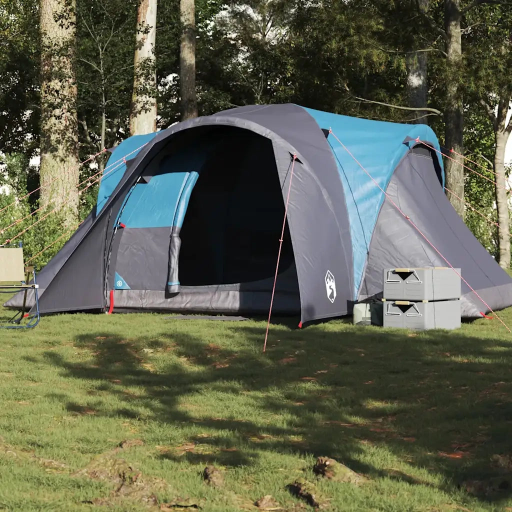 Tenda da Campeggio | Tenda Familiare a Cupola per 4 Persone Blu Impermeabile