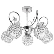 Lampadario In Cristallo Con Foglie In Metallo APP636-5C