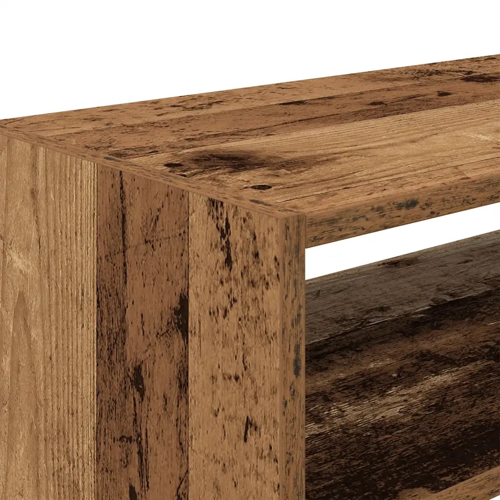 Scarpiere 2 pz Impilabili-Set di 2 Scaffale per scarpe Legno Antico 60x30x30,5 cm