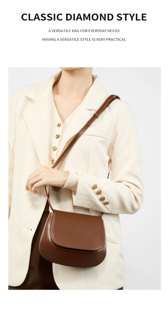 Borsa tote da donna in vera pelle marrone