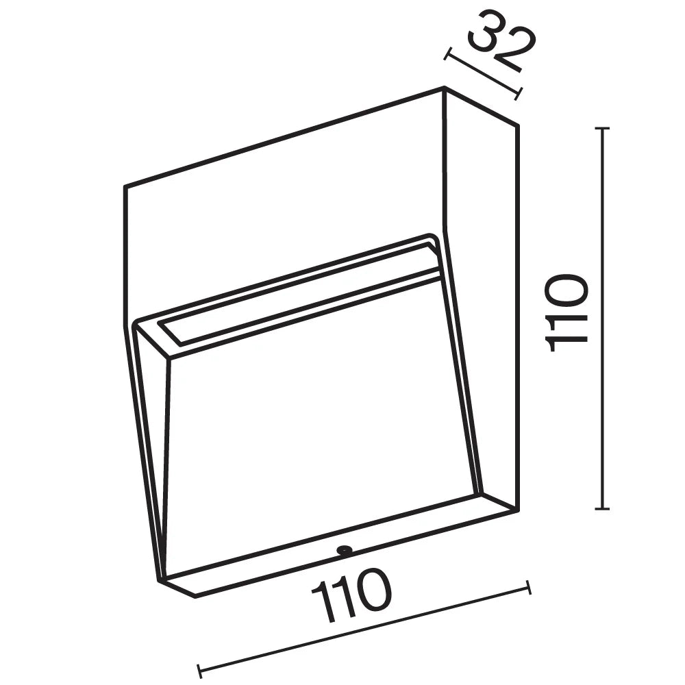 Segnapasso Da Esterno Moderno Mane Led Integrato 3W Alluminio Bianco Ip54