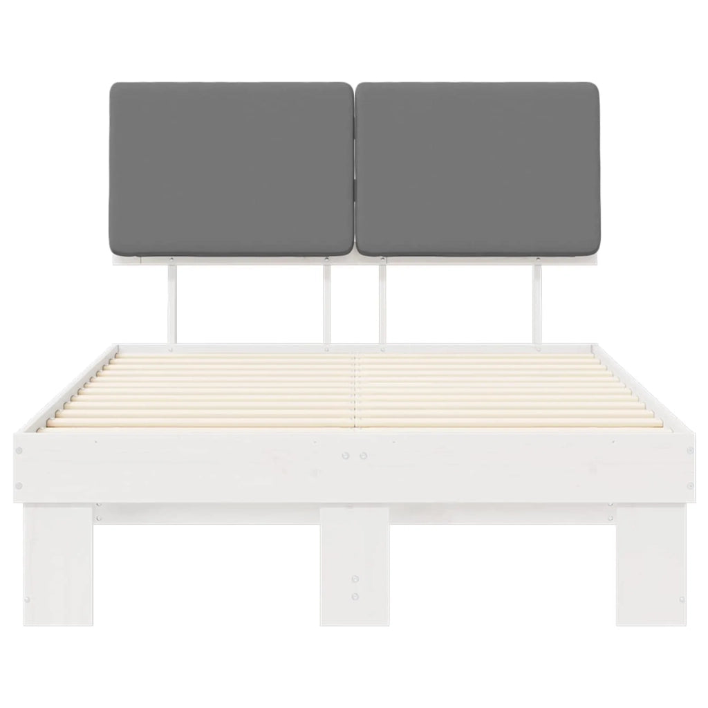 Letto con Testiera Rivestita Grigio chiaro 120 x 200 cm