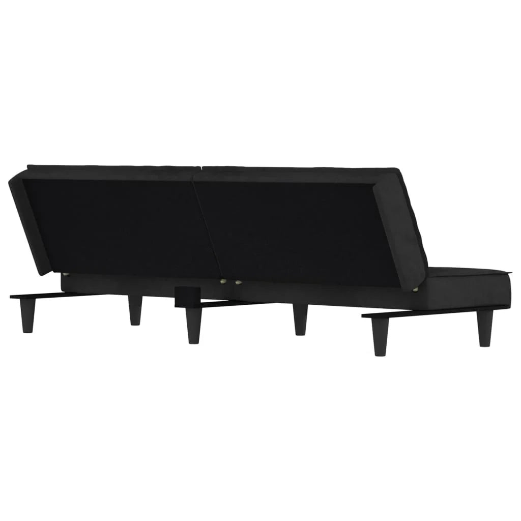 Divano letto 200 x 89 x 70 cm velluto nero 02_0019833