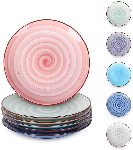 Piatti dessert felici - multifunzionali - 6 pollici - porcellana