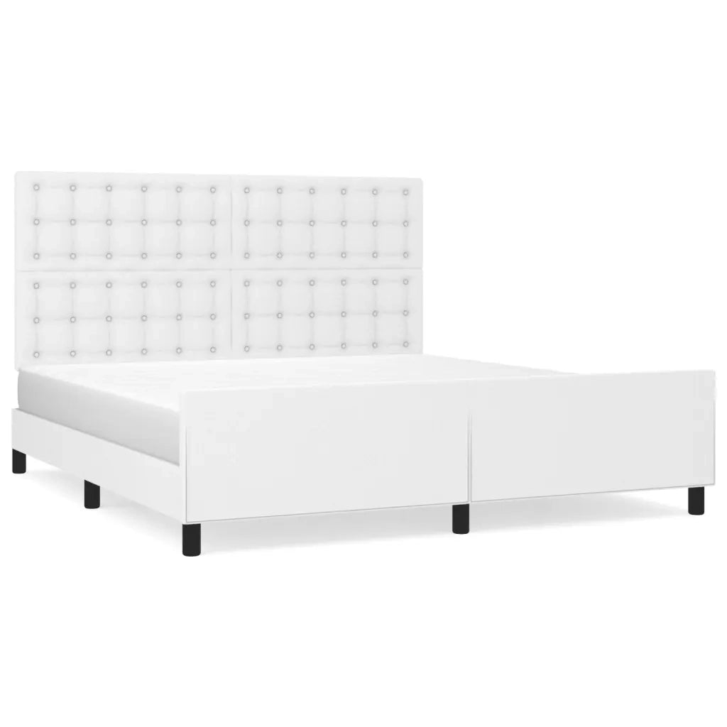 Giroletto con Testiera Bianco 180x200 cm in Similpelle 3125586
