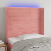 Testiera a LED rosa 83x16x118/128 cm in Velluto 3124223