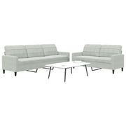 vidaXL Set di Divani 2 pz con Cuscini Grigio Chiaro in Velluto