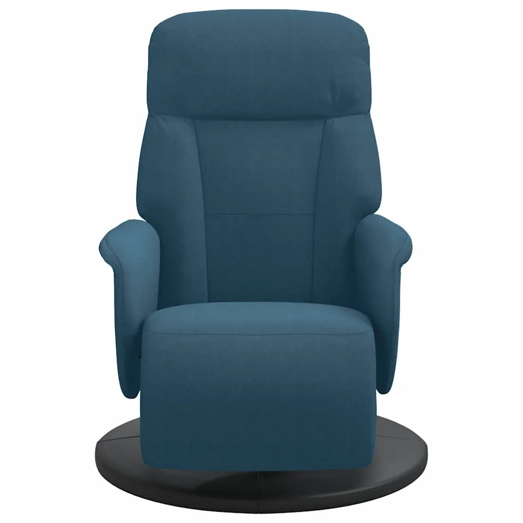 Poltrona Reclinabile con Poggiapiedi Blu in Velluto 356681