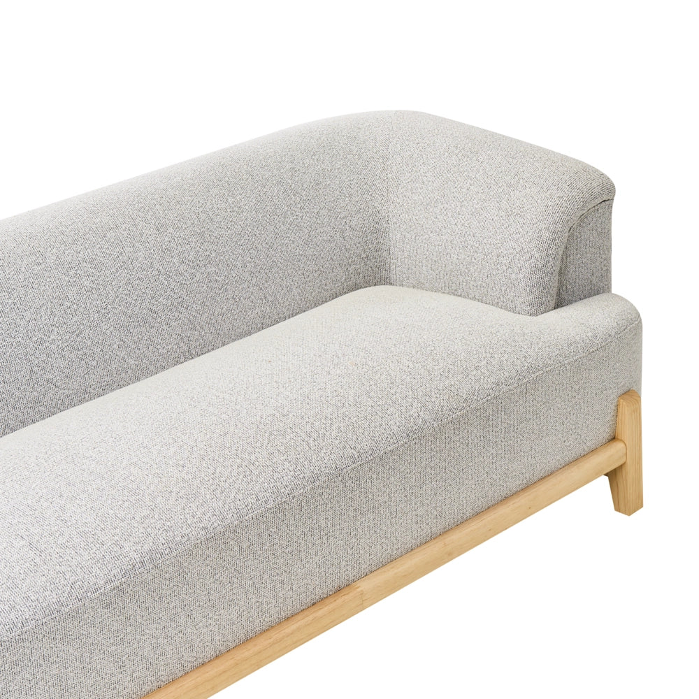 Divano a 3 posti imbottitura in poliestere grigio chiaro gambe in legno soggiorno stile moderno
