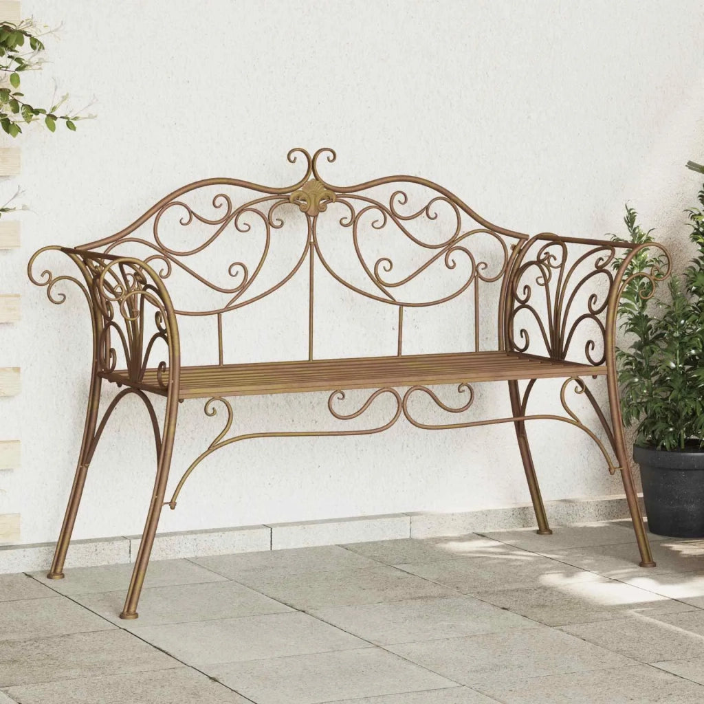 Panchina da giardino 2-Numero di posti 130 x 47 x 90 cm Acciaio 42029543