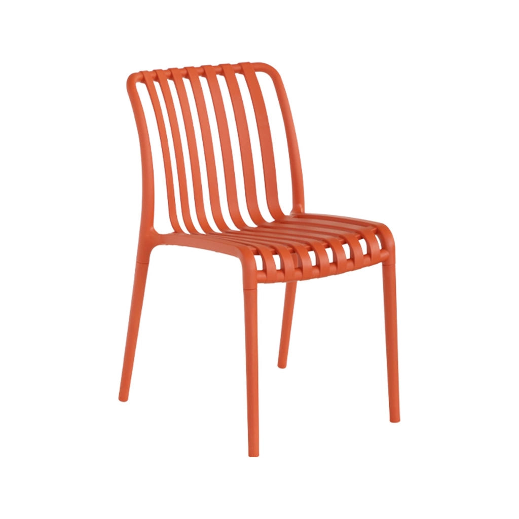 Set 4 sedie da giardino impilabili in plastica, terracotta