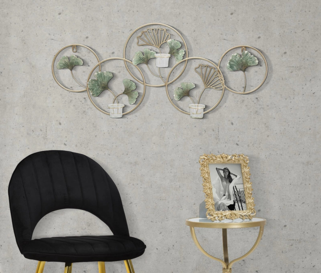 Pannello decorativo porta condele da muro Greenery 80x7,5x35,5cm