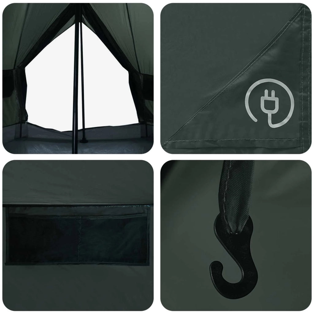 Tenda Tipi Verde militare 250 x 250 cm Poliestere e Acciaio 42028722