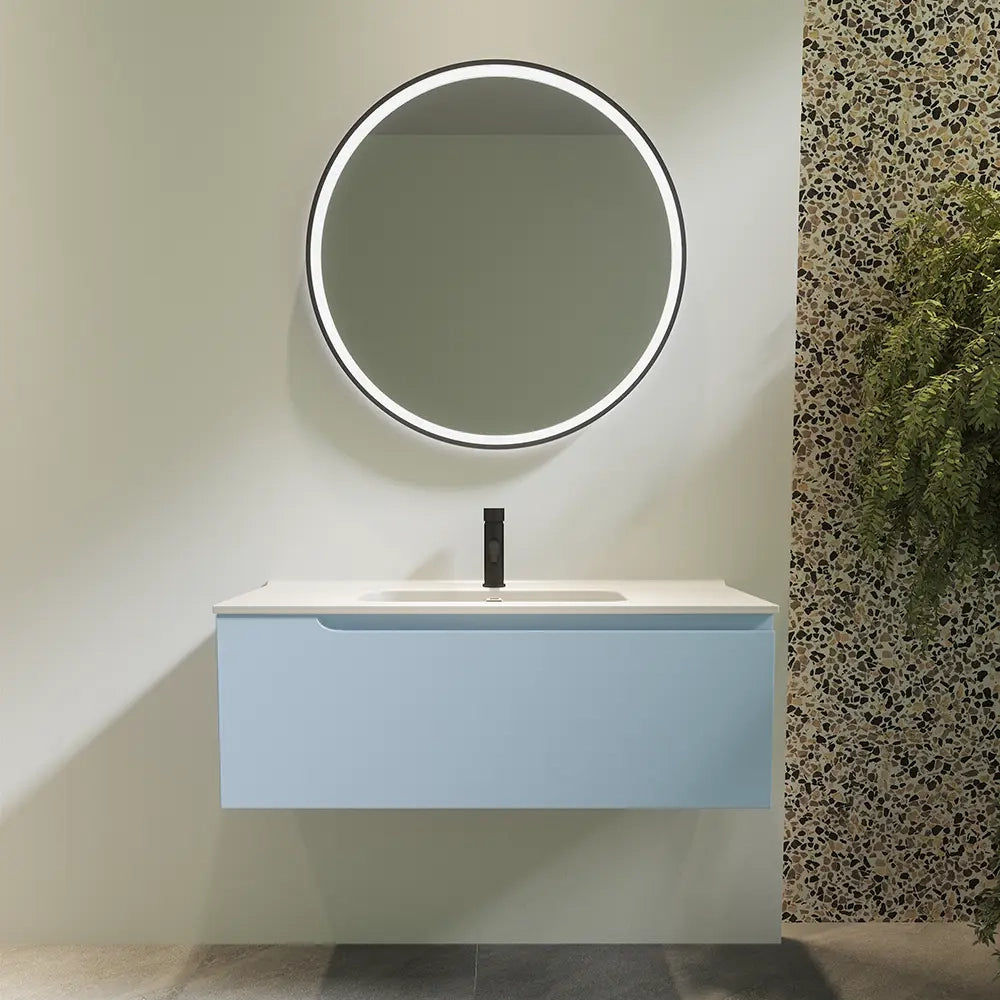 Mobile bagno sospeso 60 cm un cassetto color carta da zucchero con lavabo  | Moor