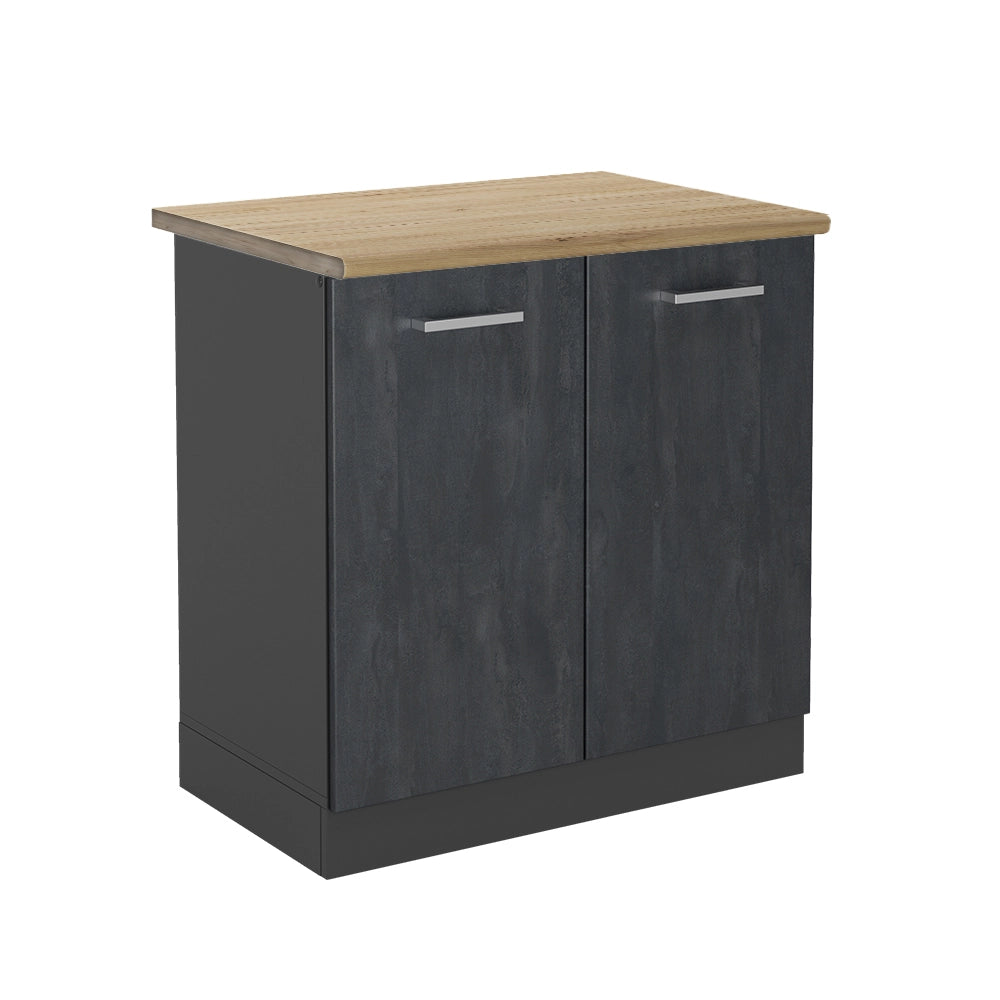 Vicco Mobile lavello cucina Calcestruzzo nero 80 cm PT Rovere