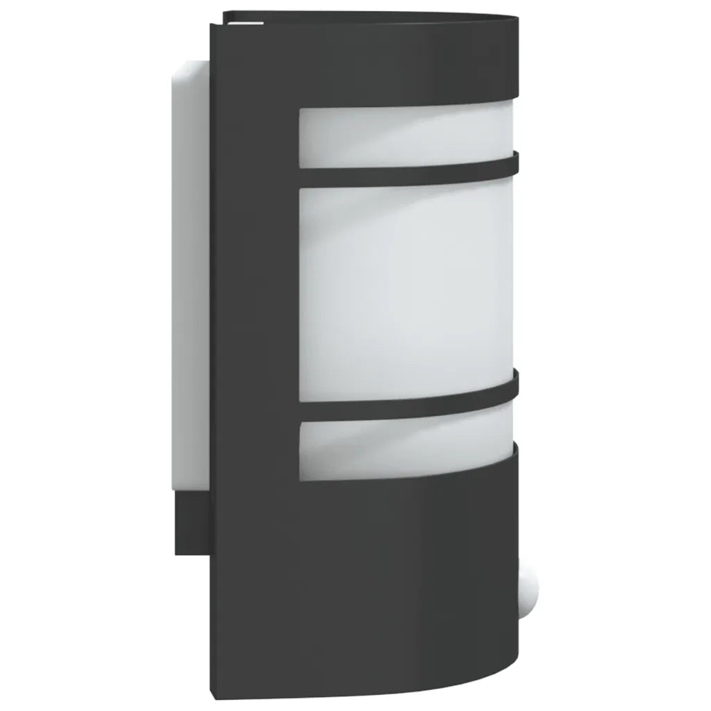 vidaXL Applique per Esterno con Sensore 2 pz Nere in Acciaio Inox