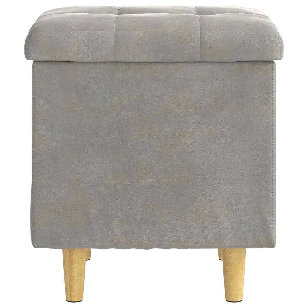 Pouf contenitore Grigio chiaro 40 x 40 x 45 cm Velluto