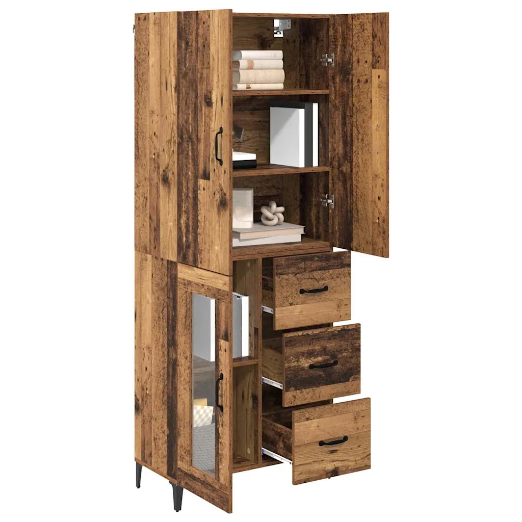 Credenza | Madia | Buffet da pranzo | Armadio da pranzo Legno vecchio 69,5 x 34 x 180 cm Legno multistrato