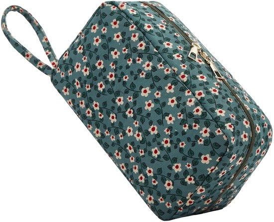 Borsa da toilette per donne in corduroy con tasche cosmetica per donne borsa da toilette per donne con tasca cosmetica per ragazze e bambine borsa da viaggio per bambine