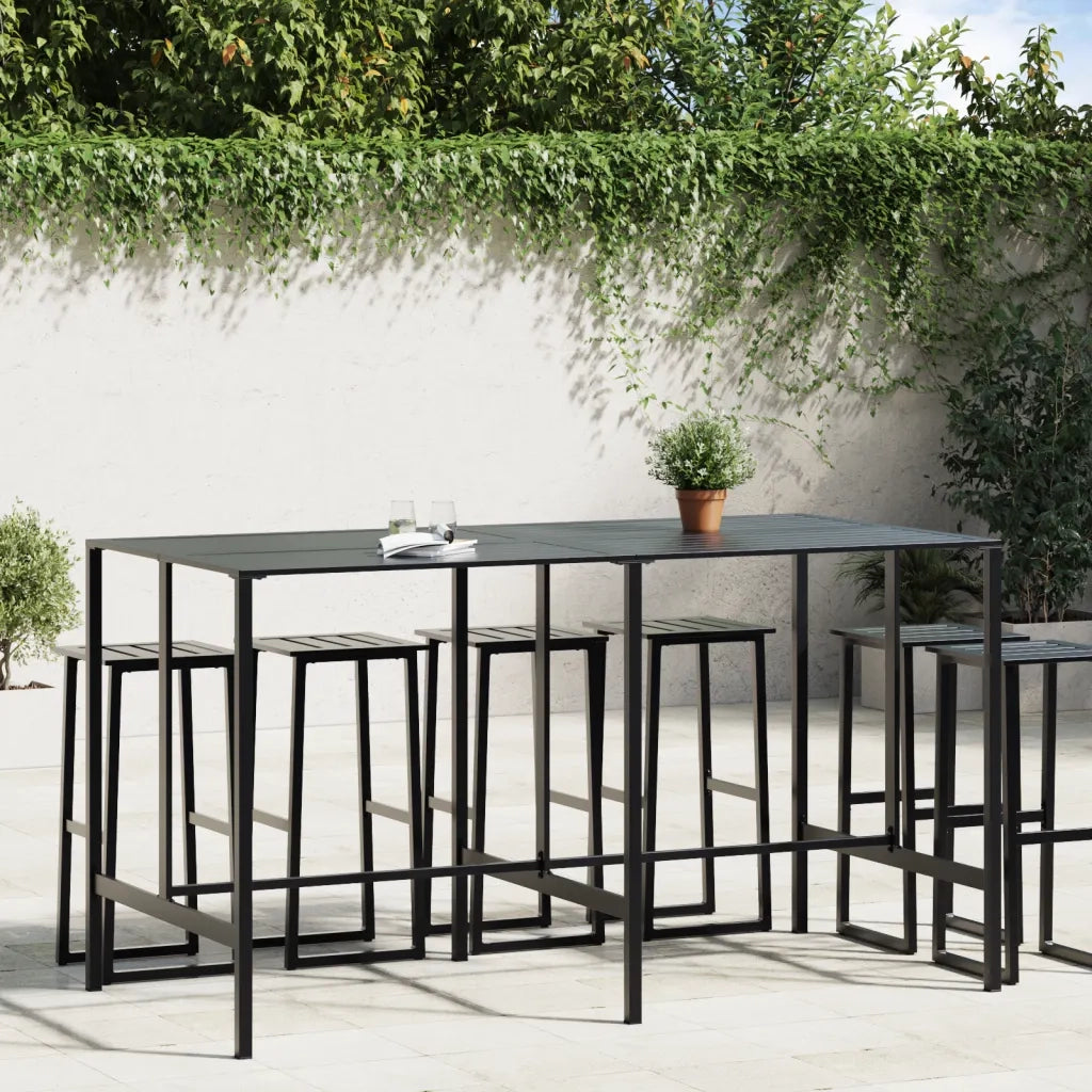 Tavolino da Giardino | Tavolo da Bar Nero 200x100x110 cm Acciaio Verniciato a Polvere