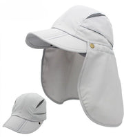 Cappello da sole con protezione rimovibile per la nuca Cappello estivo multifunzionale Protezione solare Adattabile per diametro del capo 58-60 cm - Bianco spezzato