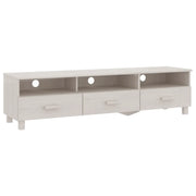 Mobile TV | Armadietto TV | Mobile Porta TV HAMAR Bianco 158x40x40 cm in Legno Massello di Pino
