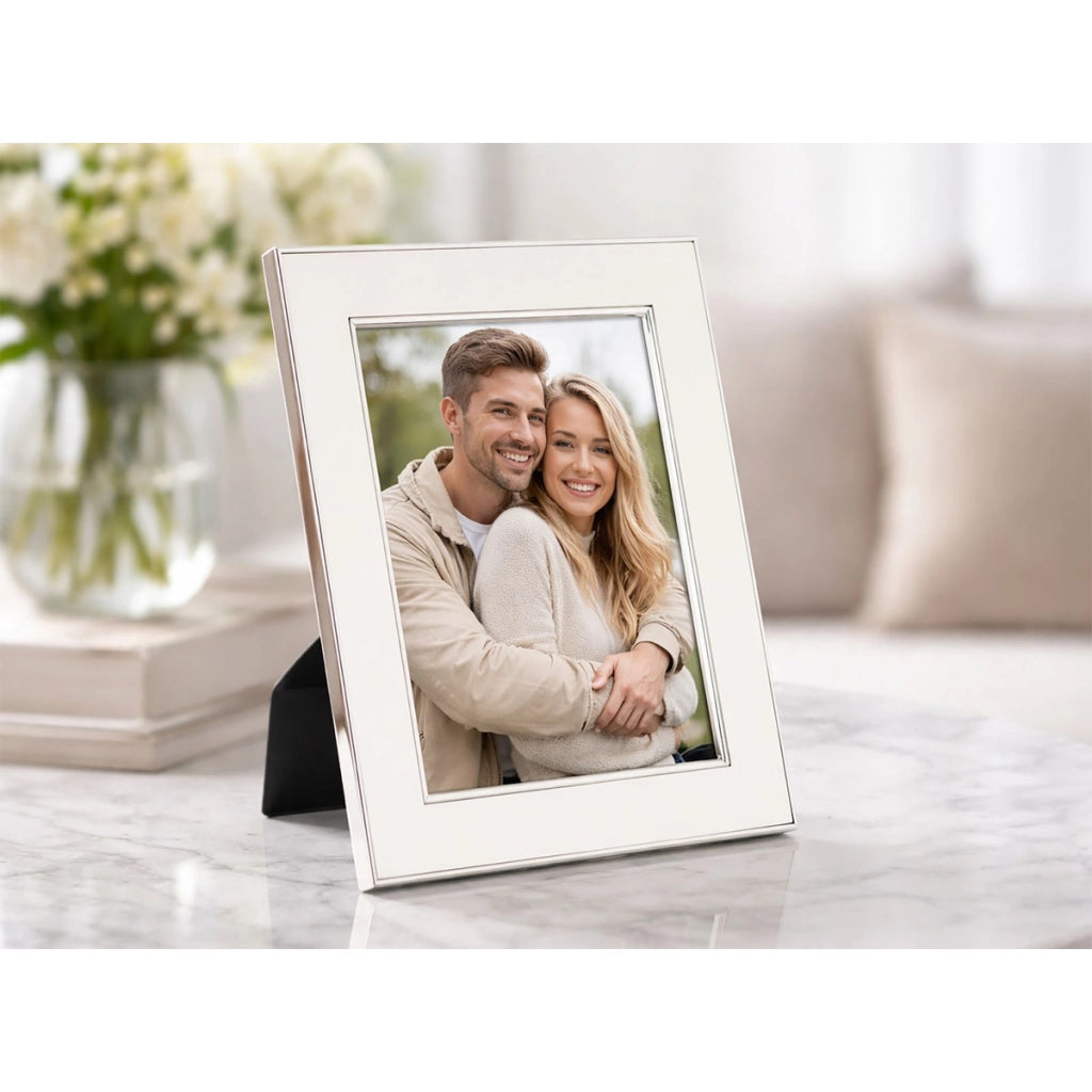Portafoto VKH1011, Bianco, Metallo, 16x1,6x21,5 cm