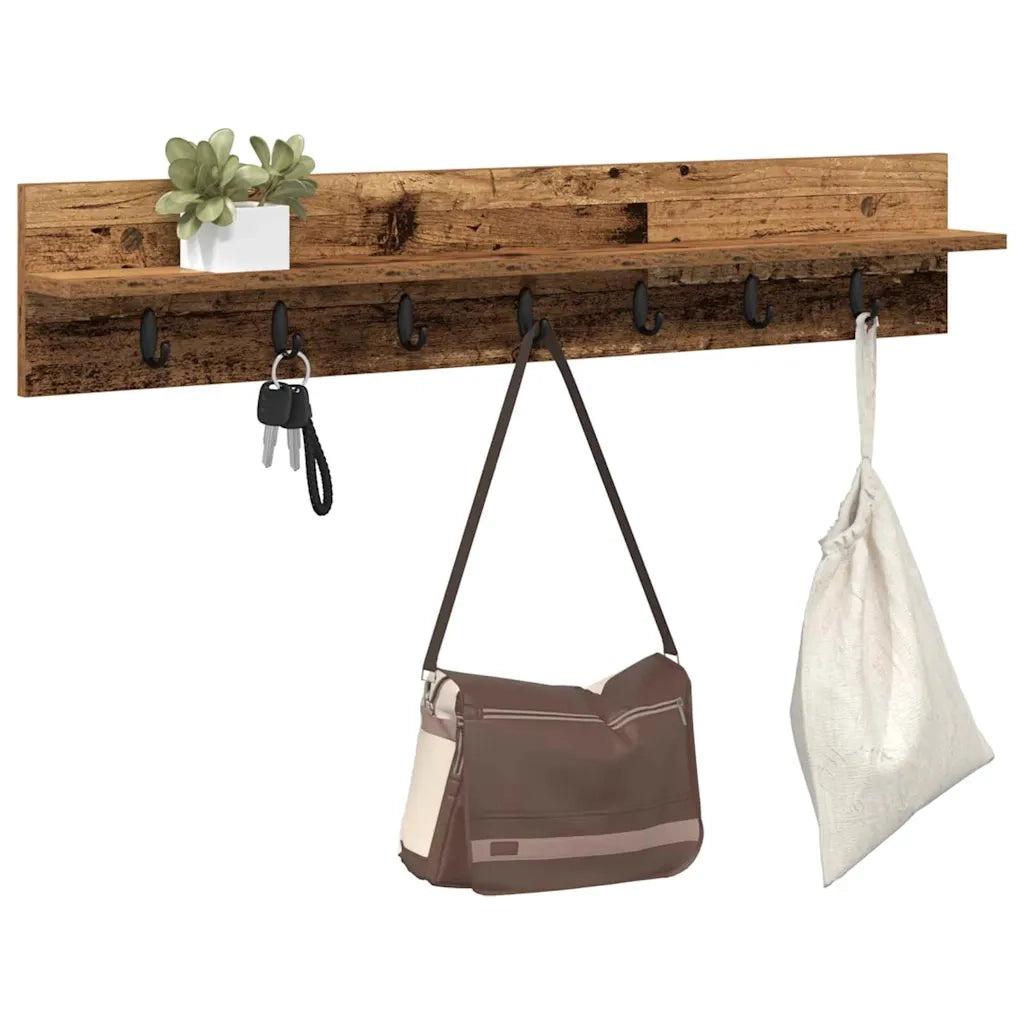 Appendiabiti a muro Legno vecchio 100 x 10,5 x 18 cm CFW8956197