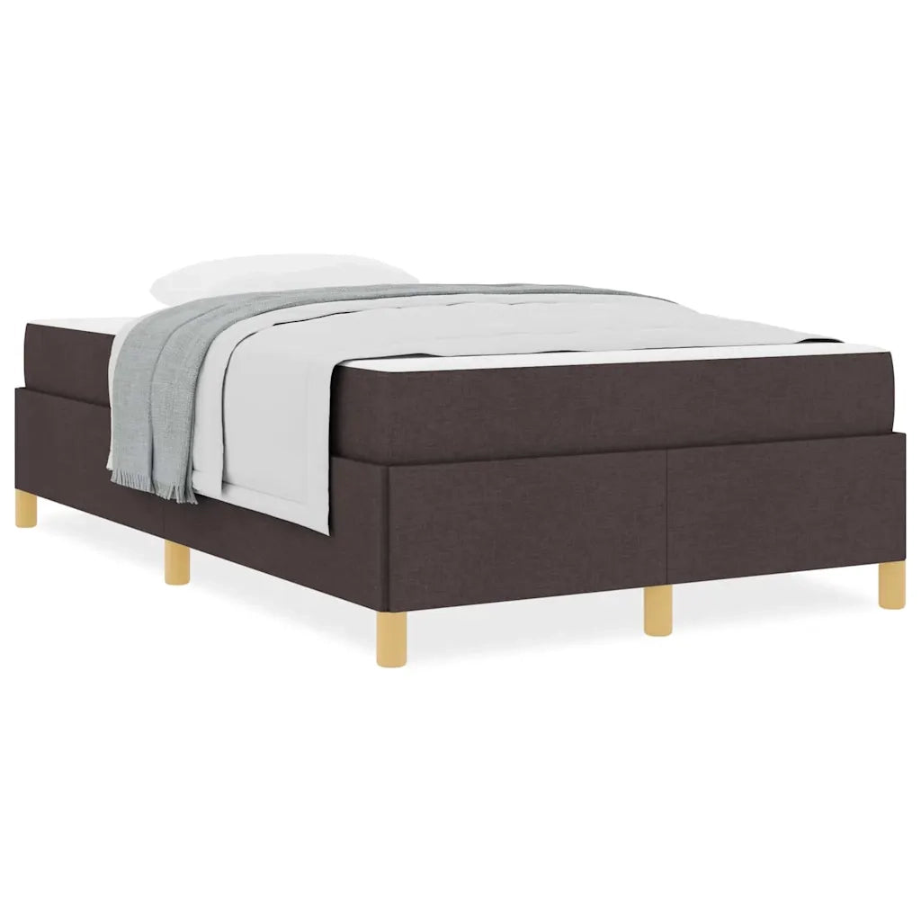 vidaXL Letto a molle Bianco e Marrone Scuro 120 x 200 cm Poliestere