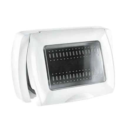 PLACCA AUTOPORTANTE C/PORTELLO 'EASY' 3 Moduli - Bianco - EC ELETTROCANALI