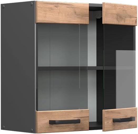 Mobile da cucina in vetro R-Line, Quercia dorata, 60 cm, per la libera combinazione all'interno di sistemi cucina modulari