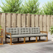 Set di divani da esterno 3 pcs Grigio Naturale e Chiaro