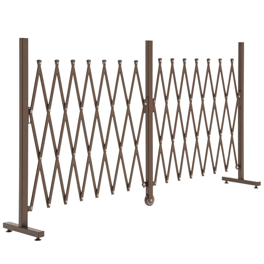 Cancello a Schere Estensibile ¨C zephmum ¨C Alluminio Marrone 52-405 cm H103,5 cm