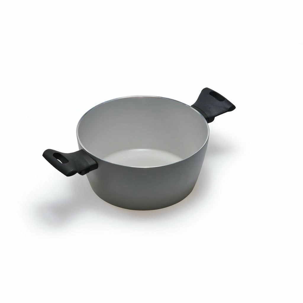 Moneta 0000990724 Melodia Casseruola 24 cm Antiaderente Naturale Finegres Senza PTFE PFAS PFOA Nichel Alluminio 100% Riciclato Adatta Induzione colore Nero Grigio