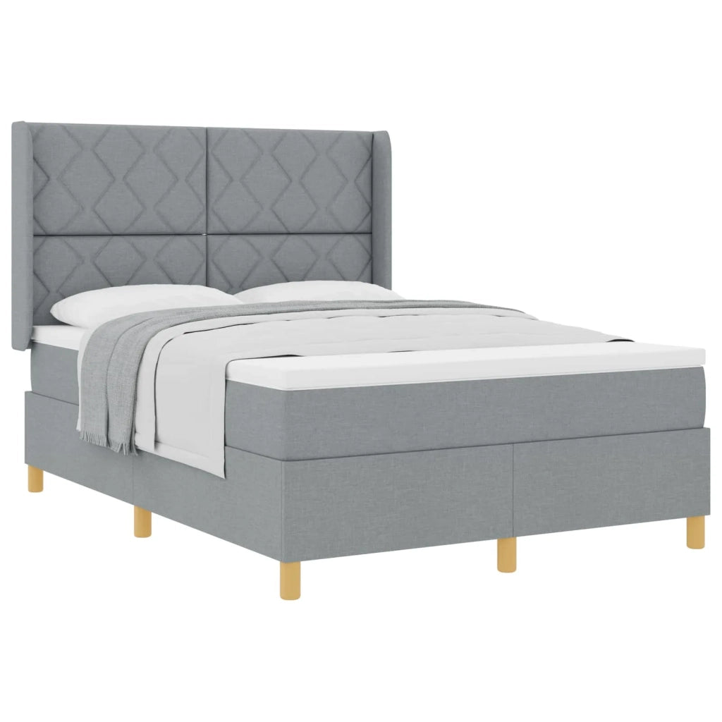 Letto a molle con materasso Grigio chiaro 140 x 190 cm Tessuto 3341889