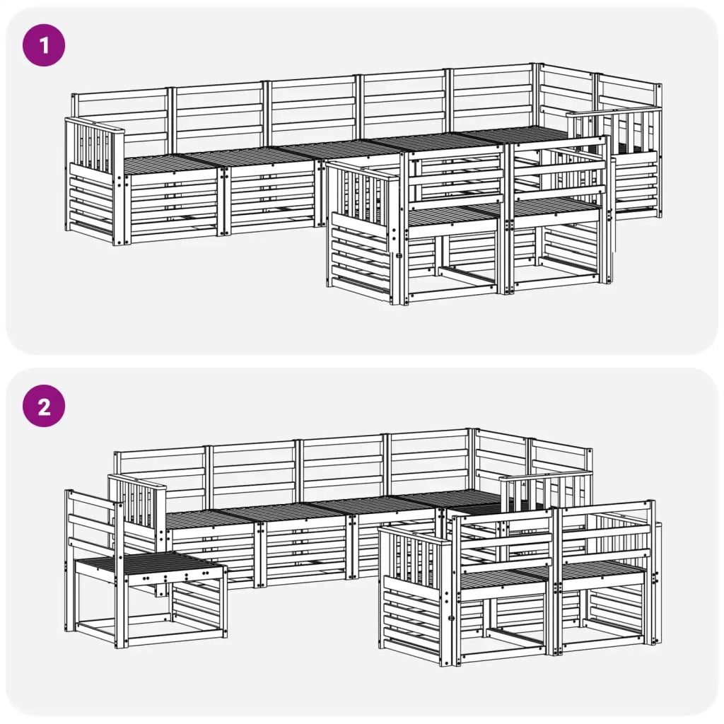 Set divani 8 pcs Naturale Legno di Acacia Massello 3374999