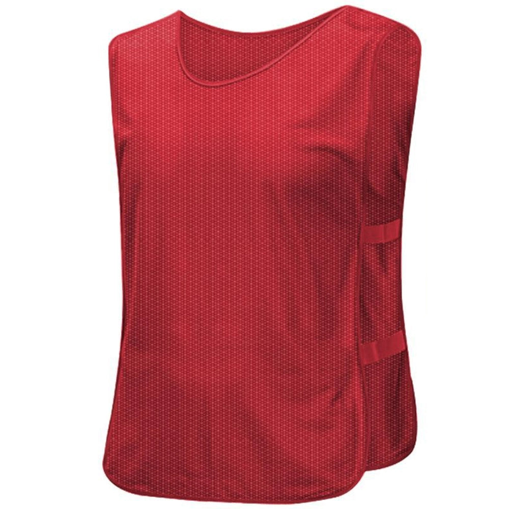 Trade Shop - Pettorina Da Allenamento Gilet Casacca Sportiva Scuola Calcio Basket Sport Color - Rosso   L