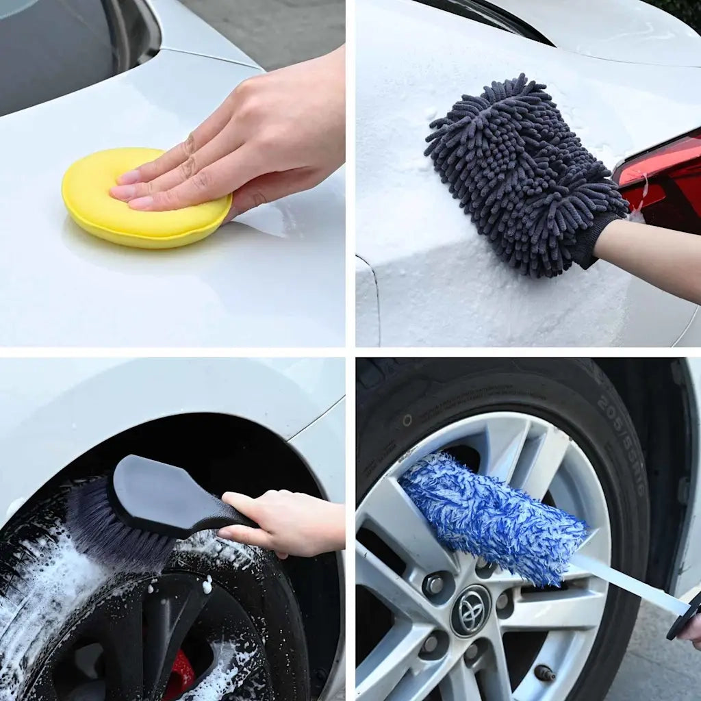 vidaXL Set di Spazzole per Pulizia Auto 13 pcs 13 pcs Multi Colore