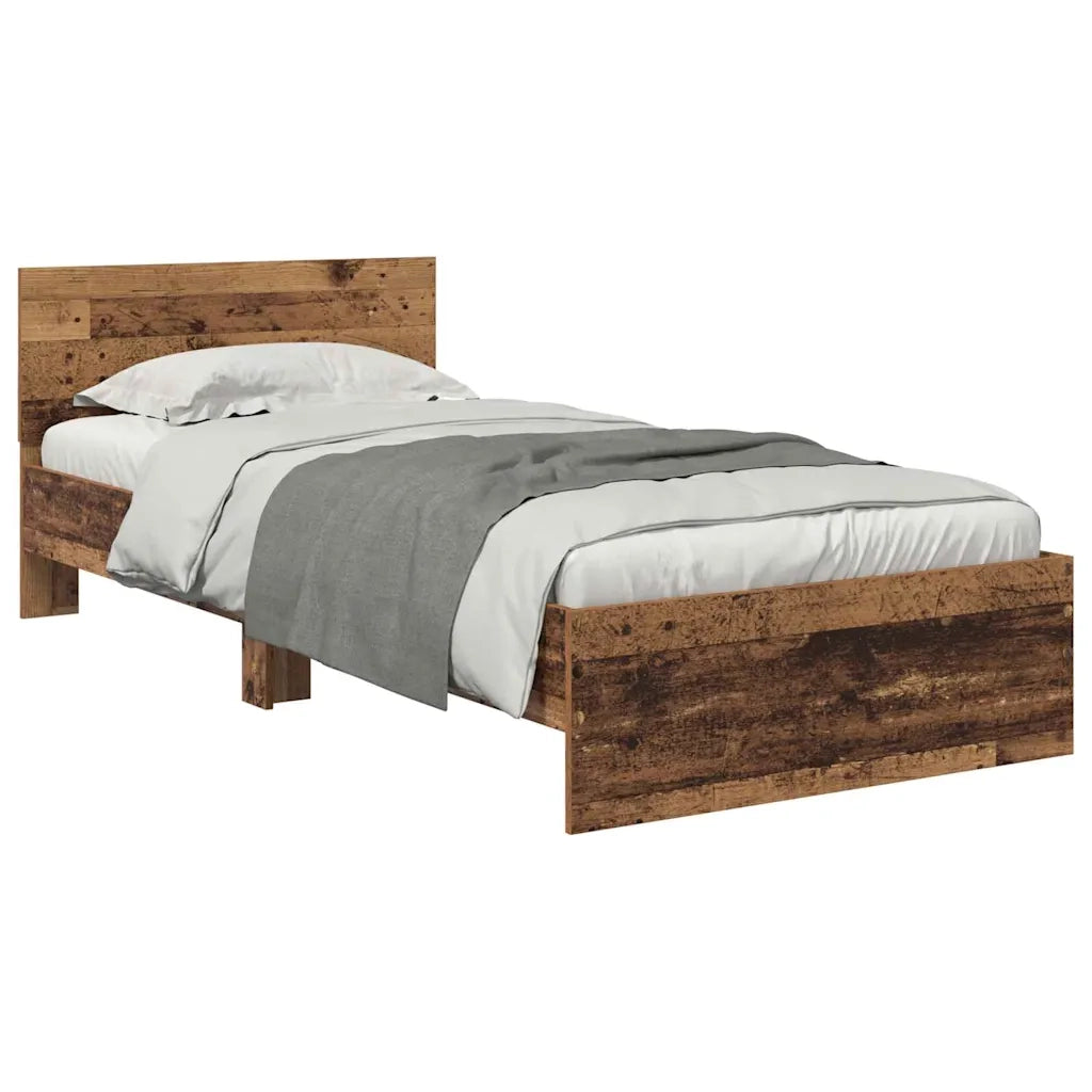 Struttura del letto con testiera Legno vecchio 100 x 200 cm 885787