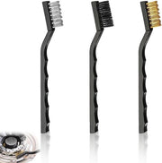 Set di 3 Borsette per Pulizia di Residui di Vernice - Acciaio Inossidabile/Messing/Nylon - Rimosso di Polvere e Macchie