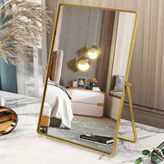 Specchio da trucco con cornice metallica - Tavolo da trucco portatile - Specchio rettangolare a design Hollywood - Specchio a alta definizione - Resistente allo shock - Design moderno