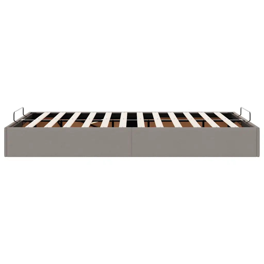 Struttura Letto Pouf senza Materasso Tortora 120x200cm Tessuto 3310872