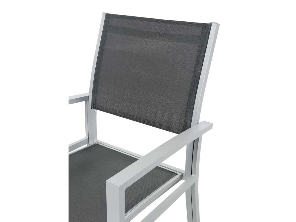 Poltrona da giardino "Tropic" in alluminio/textilene - Phoenix - Grigio scuro - Set da 2