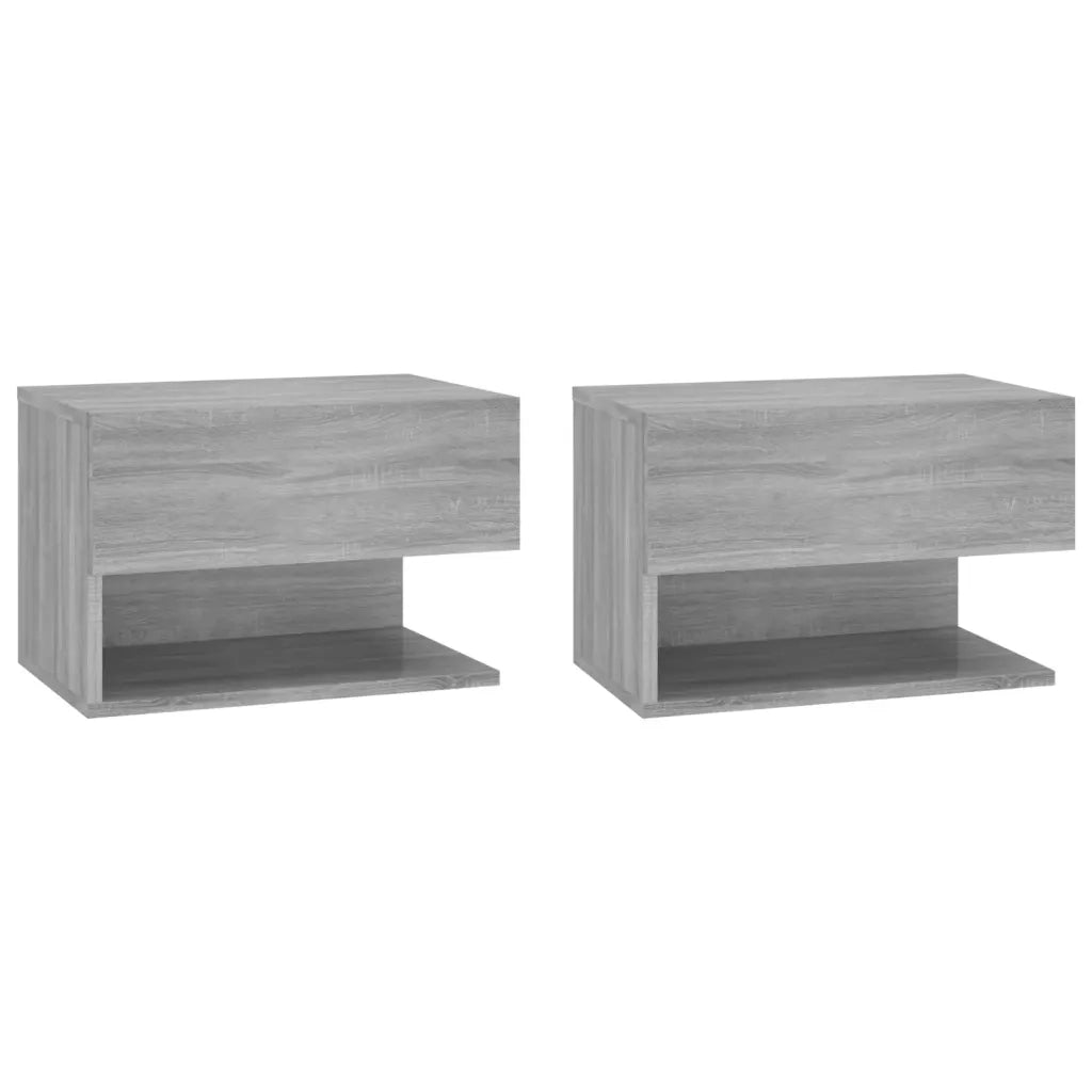 Comodini a Muro 2 pz-Set di 2 Tavolino da notte Grigio Sonoma 938237