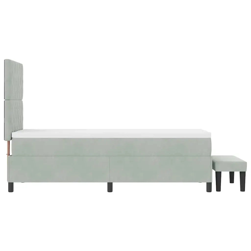 Letto a molle con cuscino Grigio chiaro 200 x 80 cm Velluto 3344408