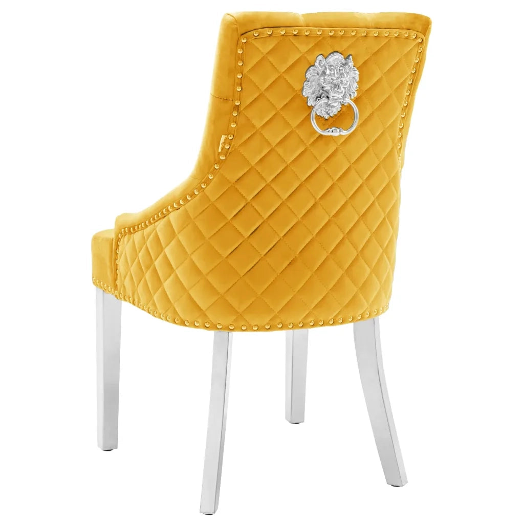 Sedie da Pranzo 2 pz Giallo in Velluto