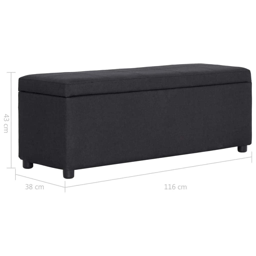 Panca con vano portaoggetti 116 cm poliestere nero 02_0010753